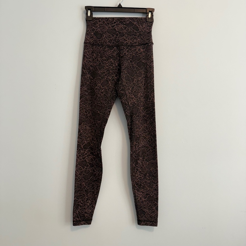 LULULEMON ATHLETICA Align Pant full length 28” 4 | Lacescape Spanish Rose Black